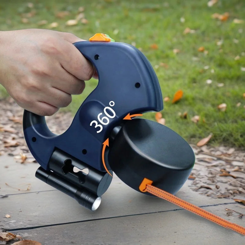 Retractable Dual Doggie Leash with LED Light