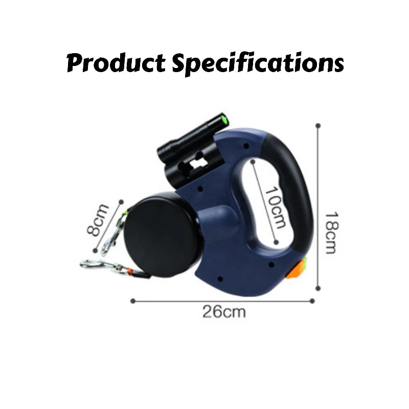 Retractable Dual Doggie Leash with LED Light