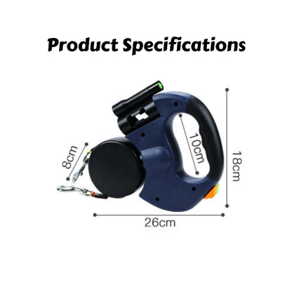 Retractable Dual Doggie Leash with LED Light