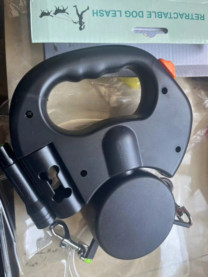 Retractable Dual Doggie Leash with LED Light