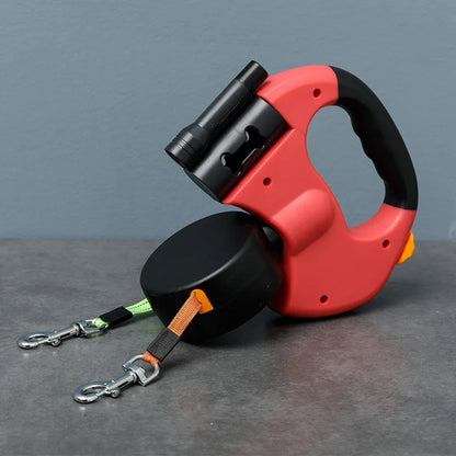 Retractable Dual Doggie Leash with LED Light