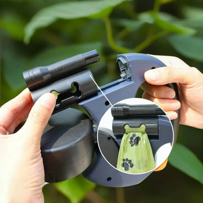 Retractable Dual Doggie Leash with LED Light