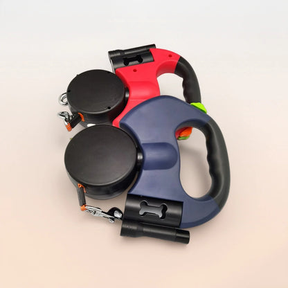 Retractable Dual Doggie Leash with LED Light